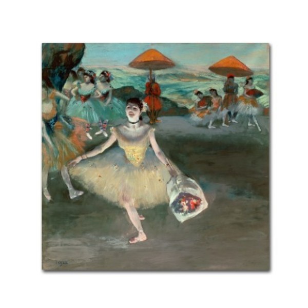 Trademark Fine Art Edgar Degas 'Dancer with Bouquet 1877' Canvas Art, 24x24 BL0148-C2424GG